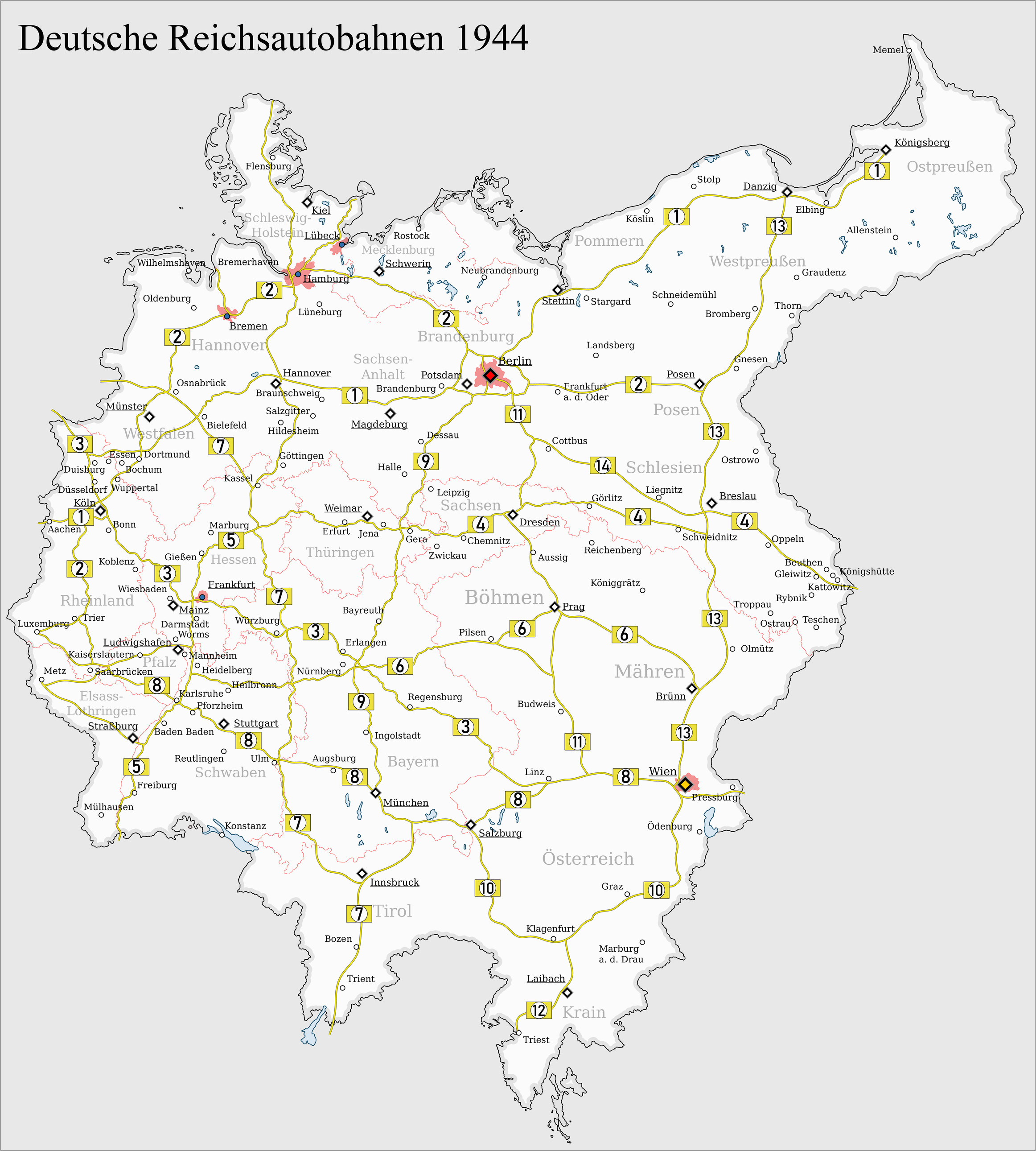 map an autobahn map of greater germany in 1944 2324 2581