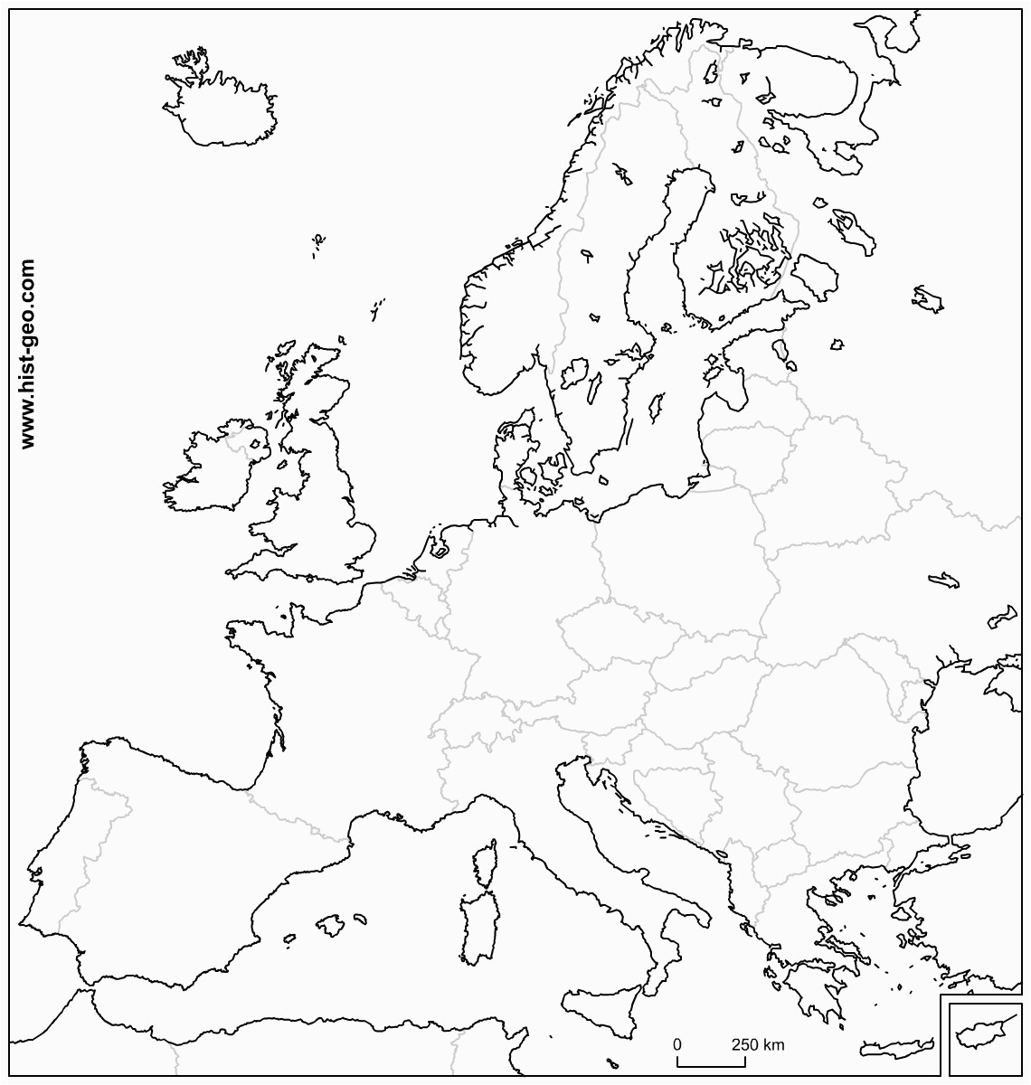 europe blank physical map lgq me