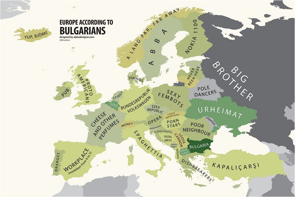 europe according to bulgaria print euro asian maps funny