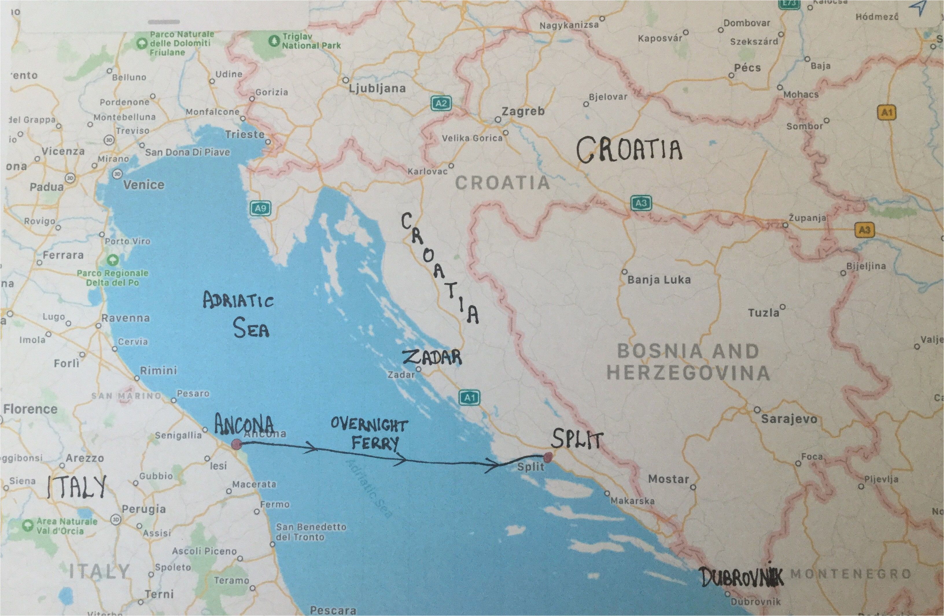 map of italy and croatia secretmuseum