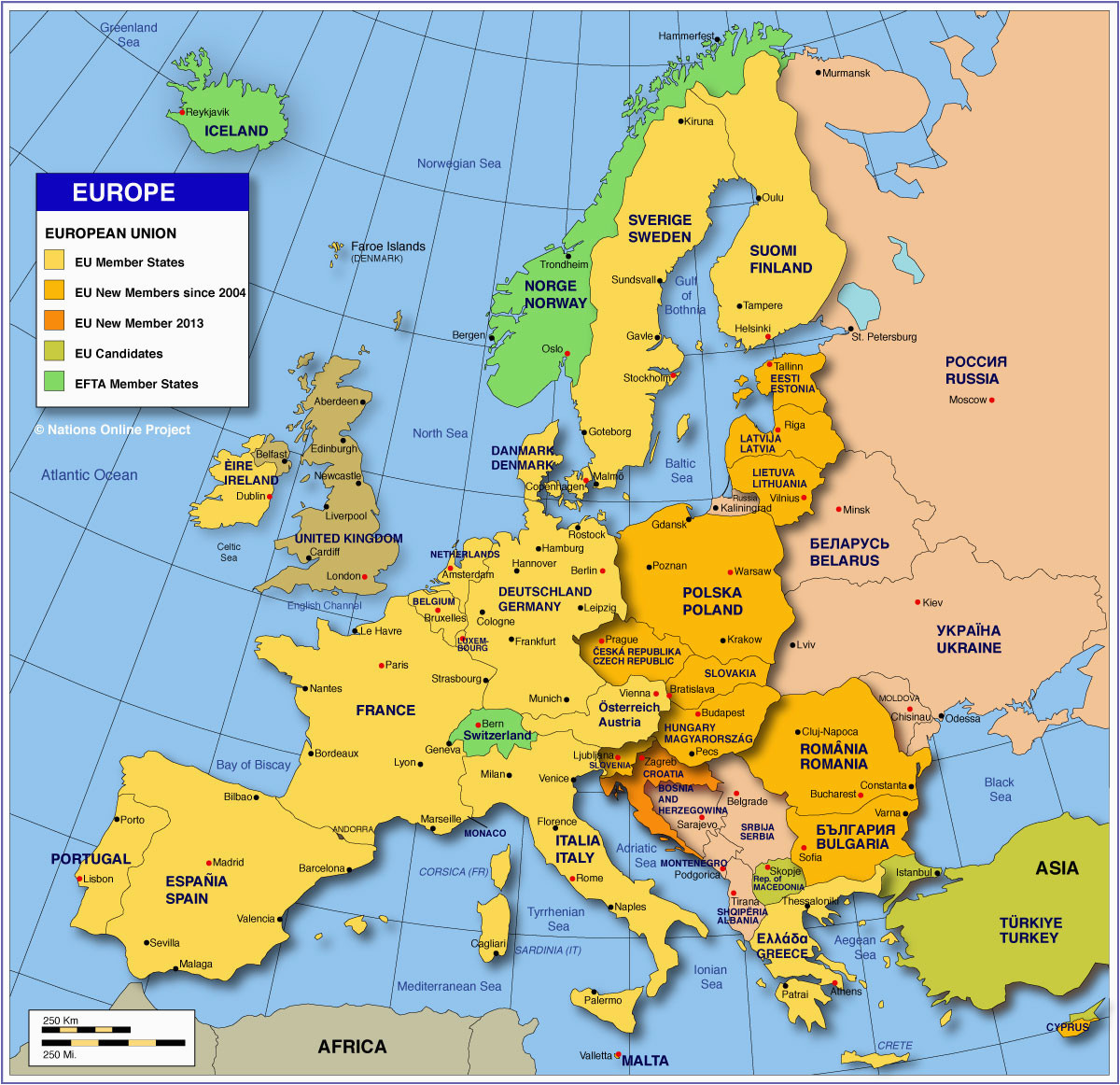 East Europe Map Countries Map Of Europe Member States Of the Eu Nations ...