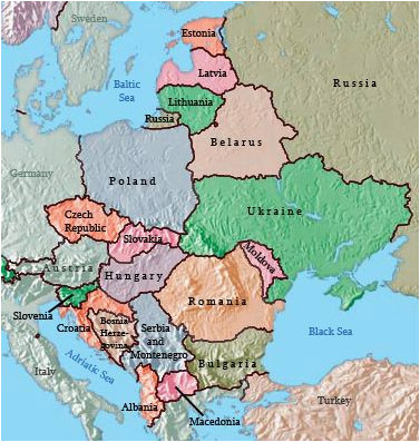 map of russia and eastern europe