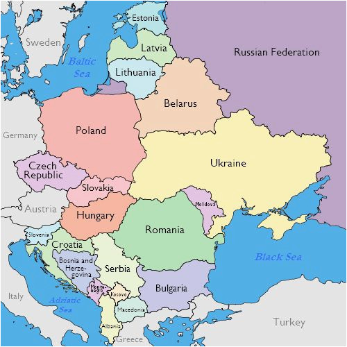 Eastern Europe Outline Map Secretmuseum