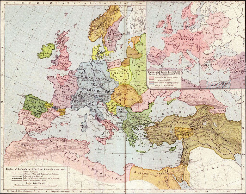 a map of europe in 1097 ad the time of the first crusade