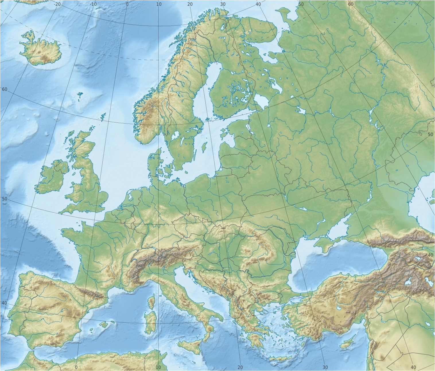 europe topographic map climatejourney org