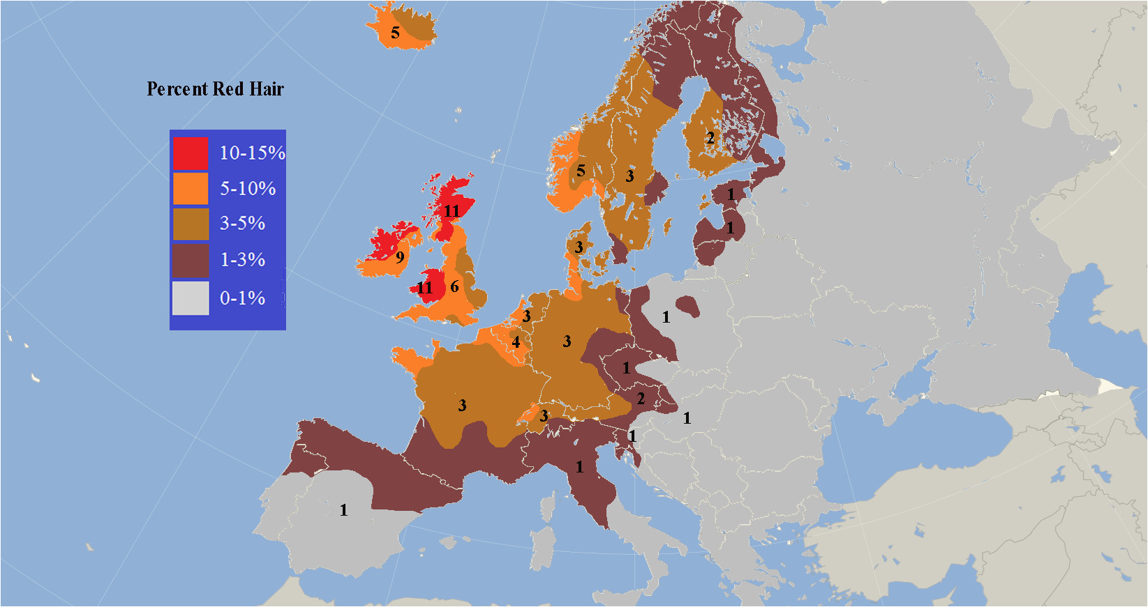 percentage of europe with red hair infographs that are