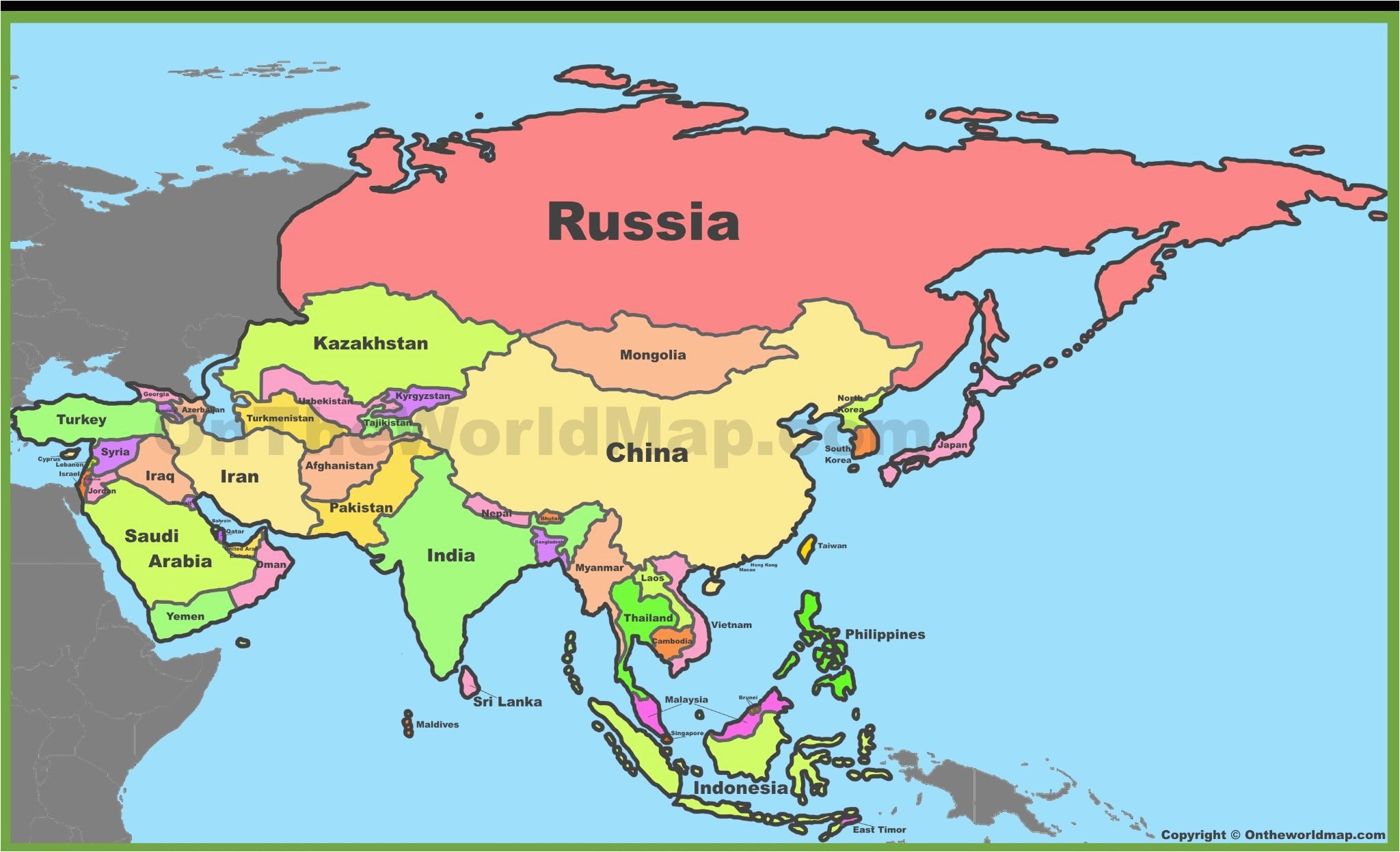 russia china india maps asia map world map with