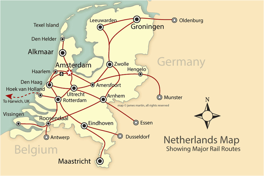 rail and city map of the netherlands holland mapping europe