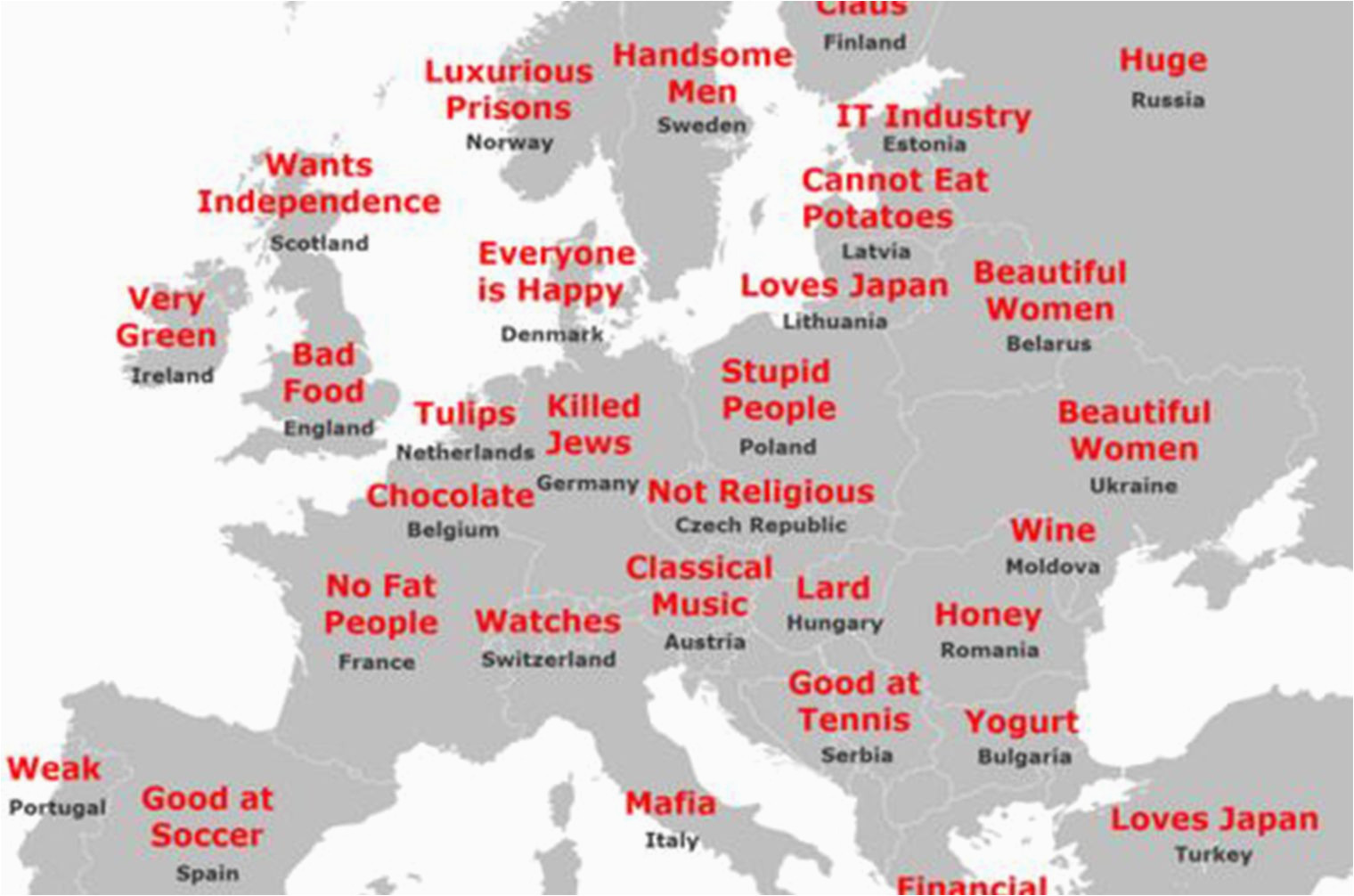 the japanese stereotype map of europe how it all stacks up
