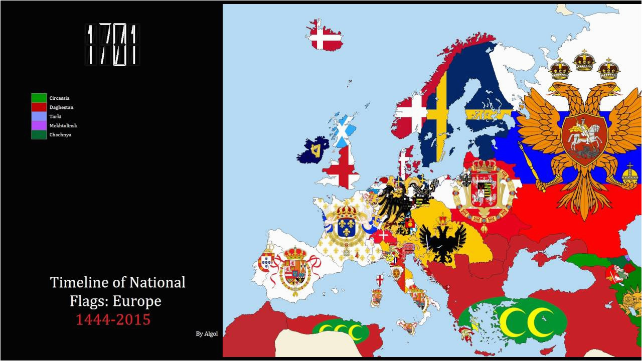 timeline of national flags europe 1444 2015