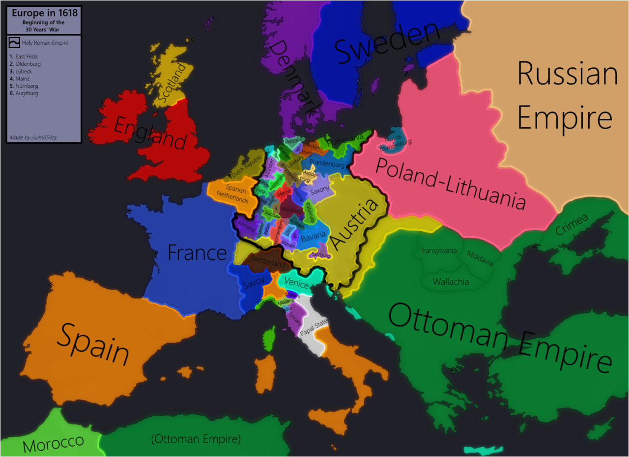europe in 1618 beginning of the 30 years war maps