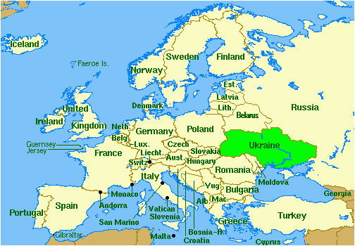 ukraine on the map of europe casami