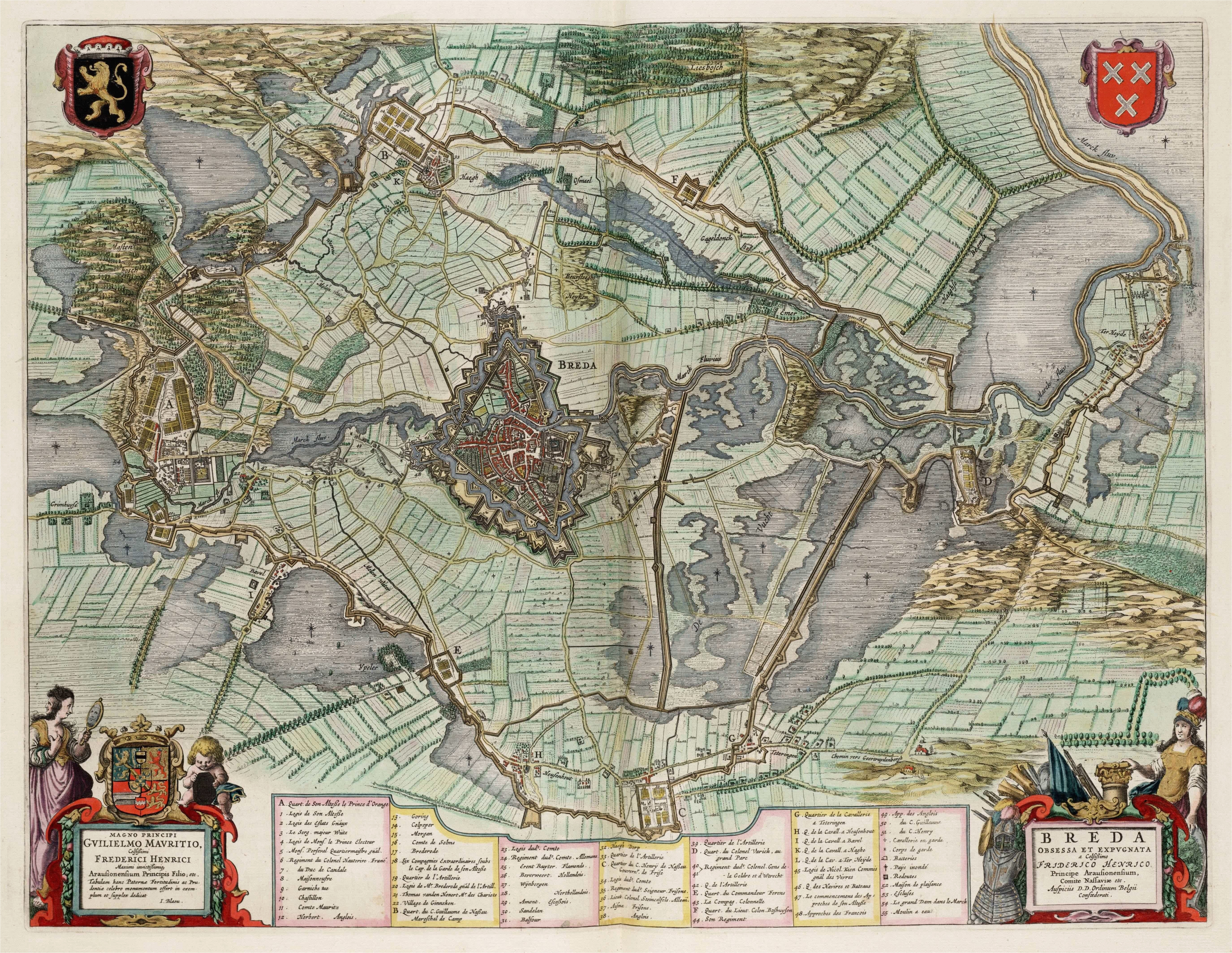 map of the siege of breda in 1637 by frederick henry 1649