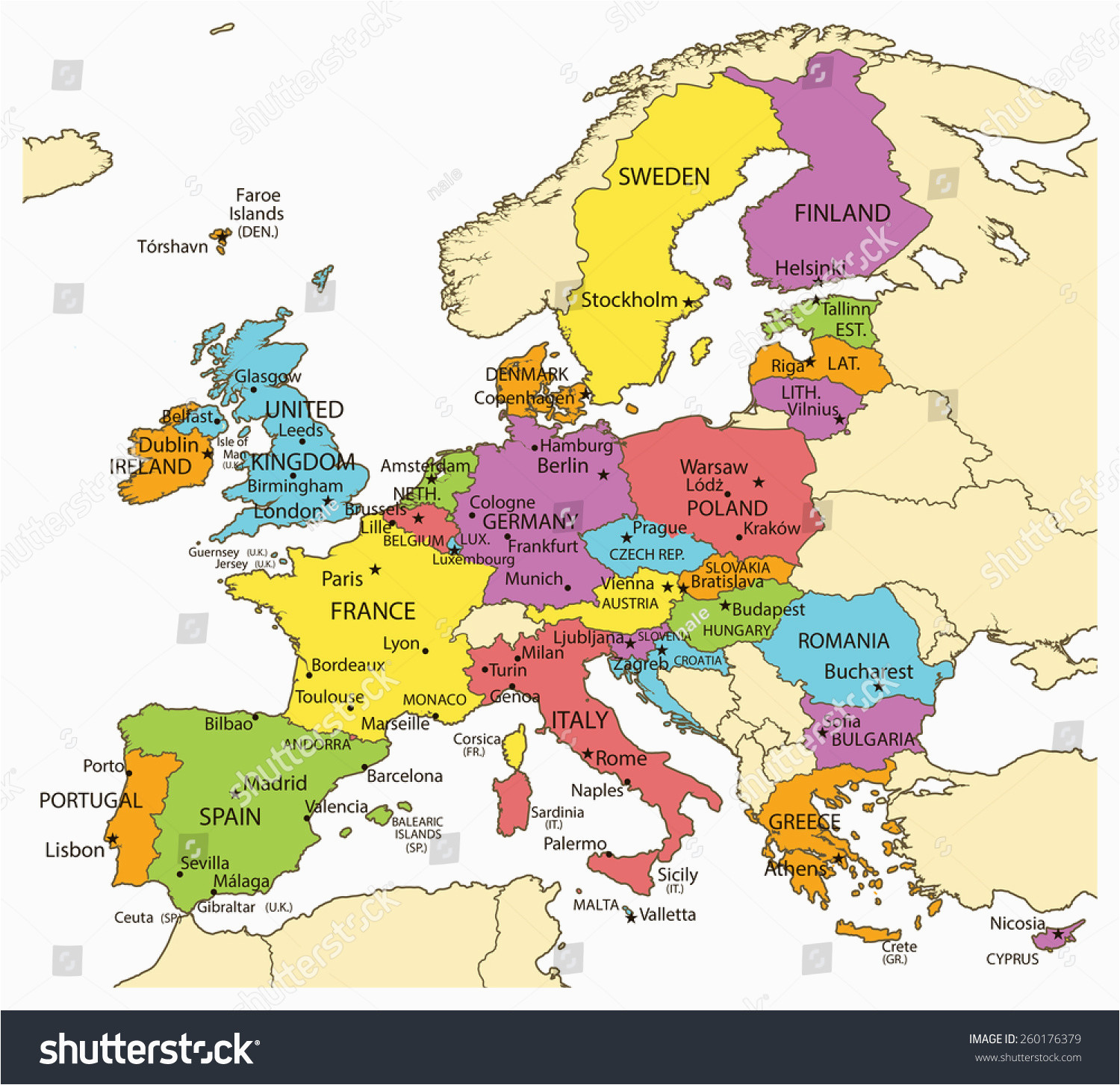 Map Of Europe With Country Names And Capitals Secretm - vrogue.co