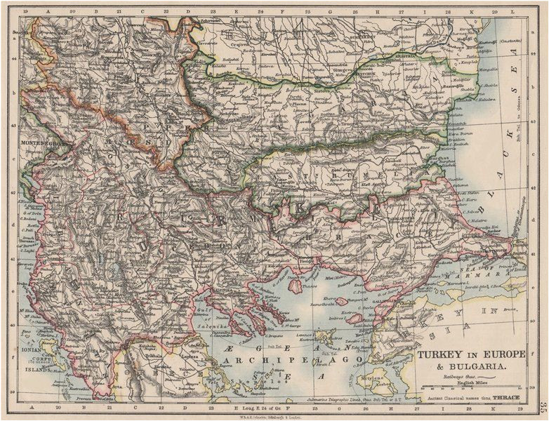 turkey in europe bulgaria rumili east rumelia balkans johnston 1900 map