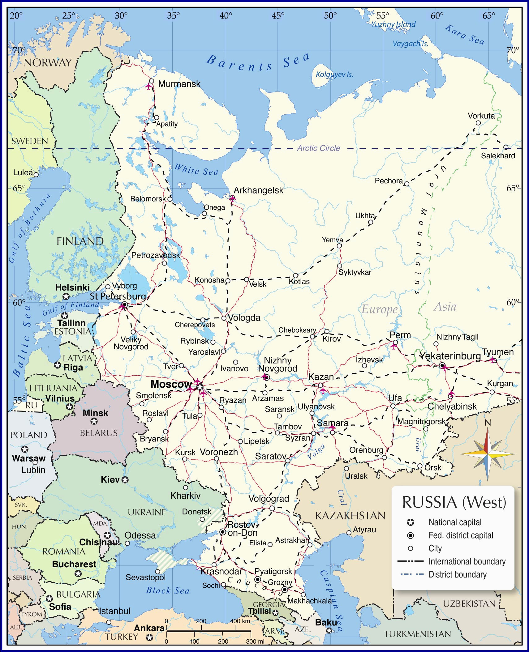 map of russia and eastern europe