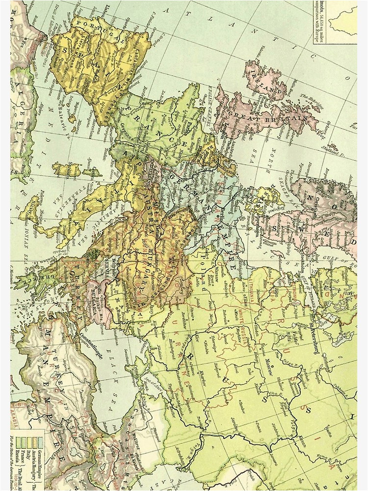 vintage map of europe 1918 spiral notebook