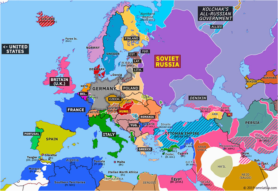 europe 1919 map