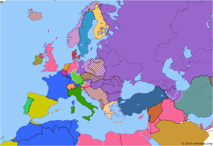 political map of europe the mediterranean on 19 apr 1946