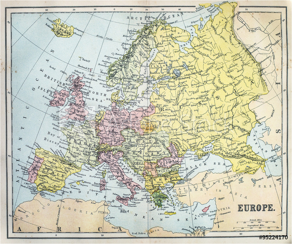 fotografia map of 19th century europe kup na posters pl