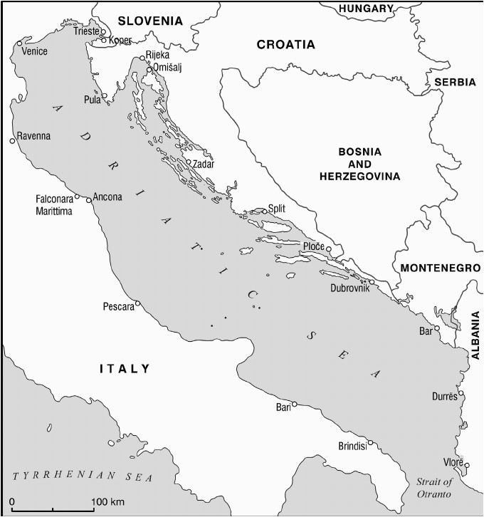 map 1 th e adriatic sea coastal states and main ports