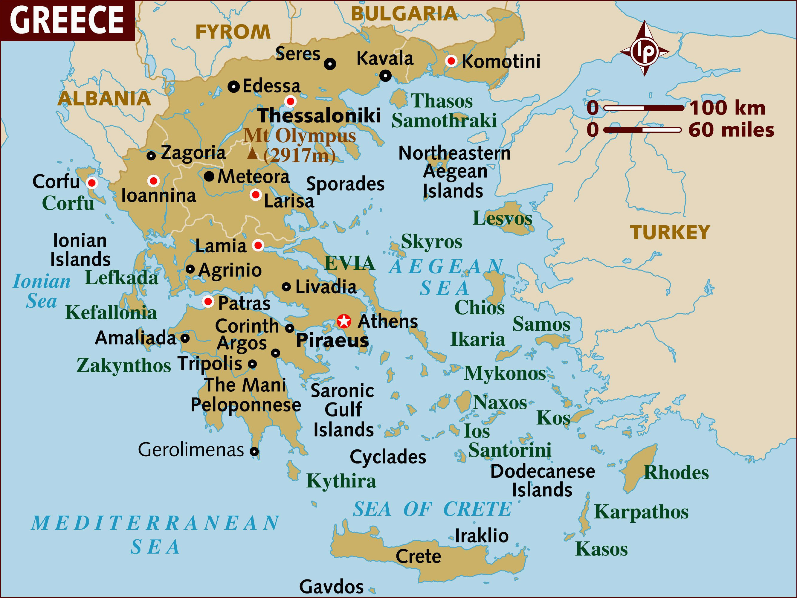 map of greece a basic map of greece and the greek isles