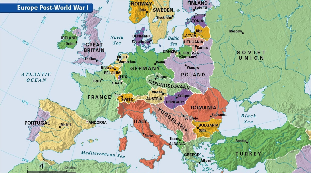 10 explicit map europe 1918 after ww1