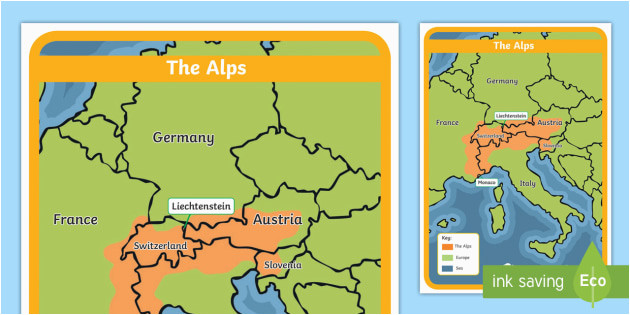 Map Of Europe Alps the Alps Map Habitat Mountain Climate Animals Europe