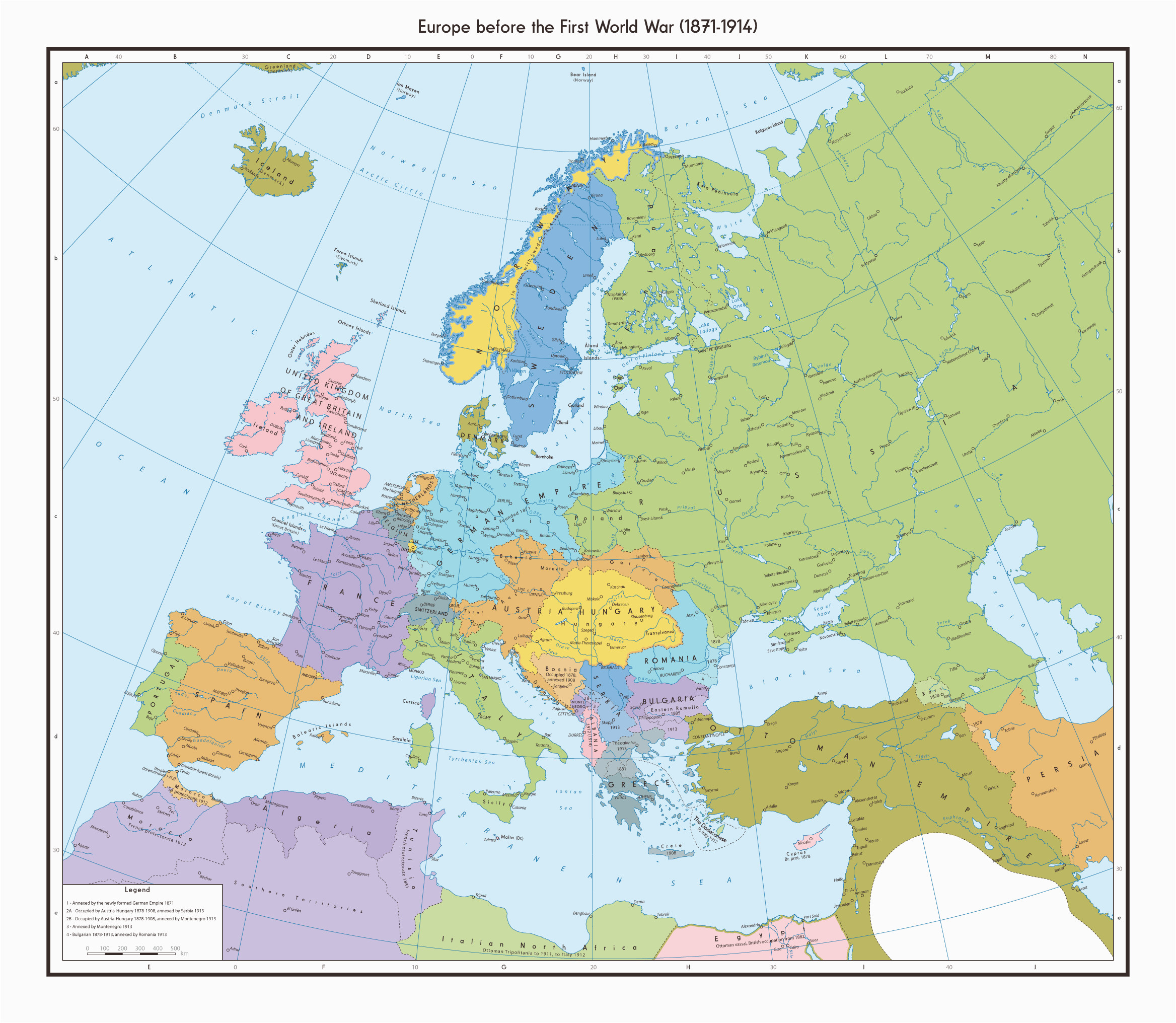 map of europe before the outbreak of ww1 mapporn