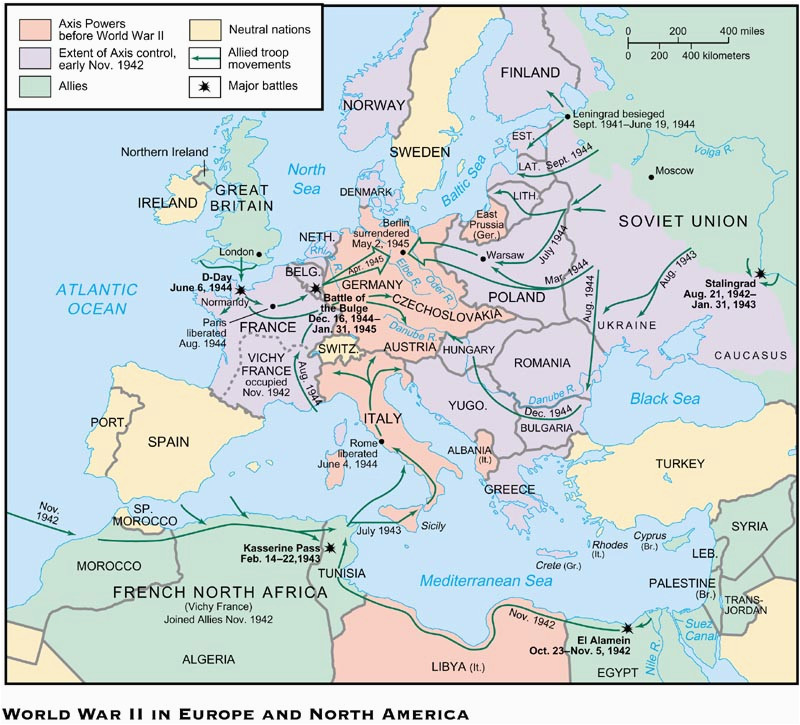 wwii map of europe worksheet