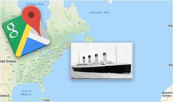 google maps exact location of the titanic wreckage revealed