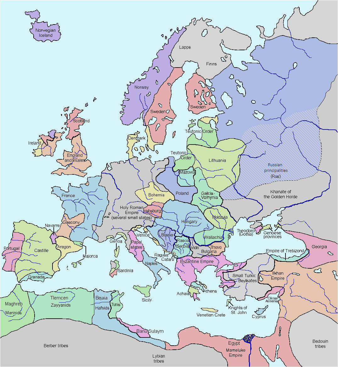 Map Of Europe In Atlas Of European History Wikimedia Commons Secretmuseum