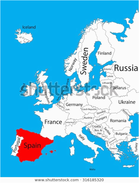 spain on the map of europe