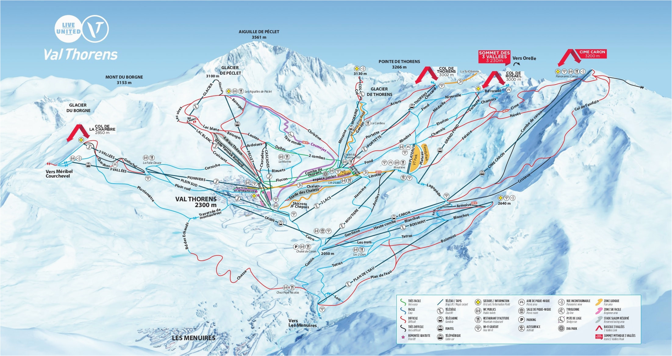 val thorens piste map 2019 ski europe winter ski