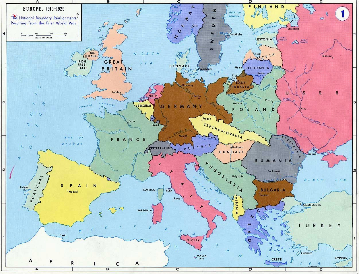 Map Of Europe Pre Ww1 Pre World War Ii Here Are The Boundaries As A Result Of Of Map Of Europe Pre Ww1 