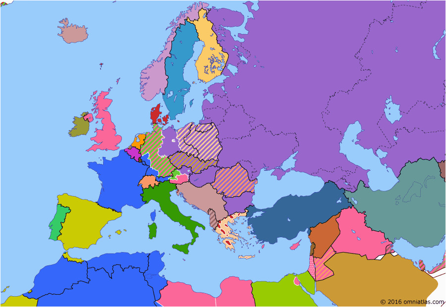political map of europe the mediterranean on 10 feb 1947