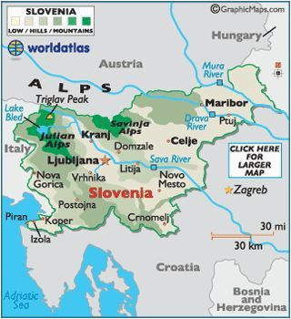 slovenia map geography of slovenia map of slovenia