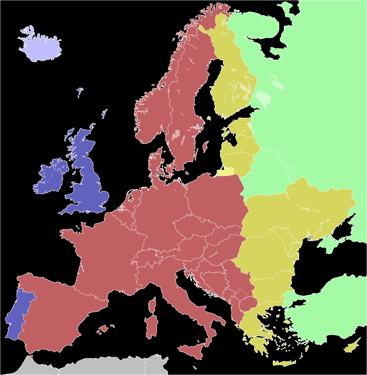 Map Of Europe Time Zones Central European Summer Time Wikipedia 