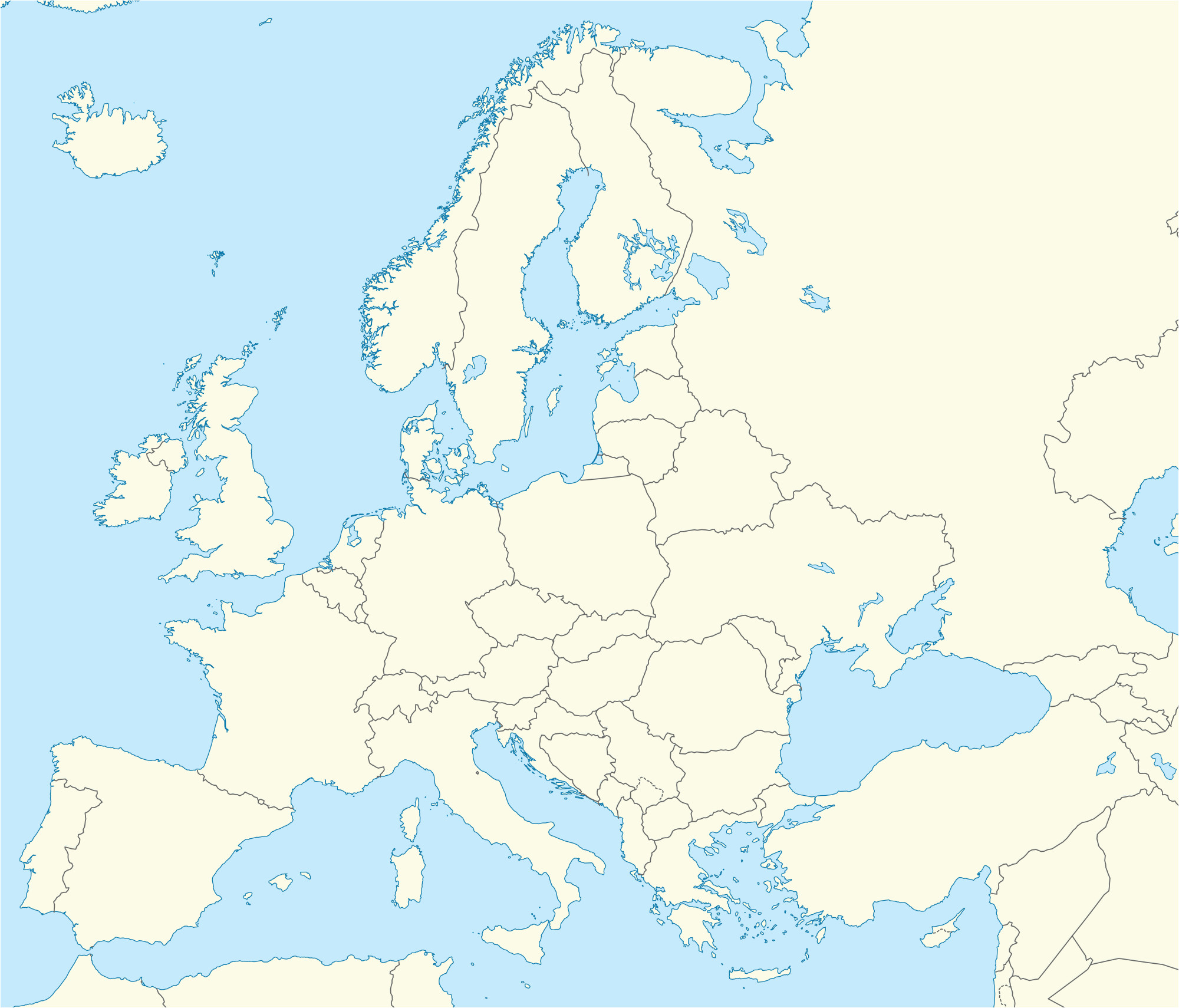 Map Of Europe Without Country Names Secretmuseum