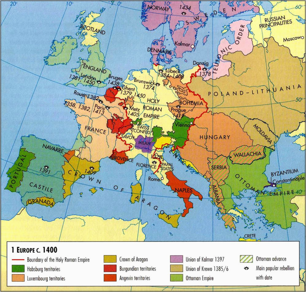 europe map c 1400 history historical maps european