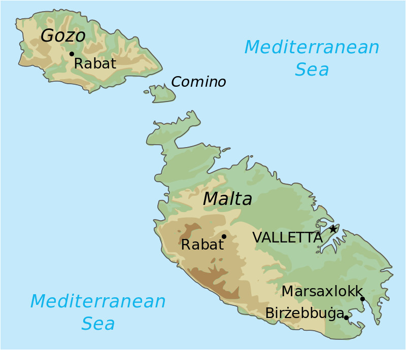 Map Of Malta Europe Topographic Map Of Malta Draw It To Know It In 2019 Of Map Of Malta Europe 