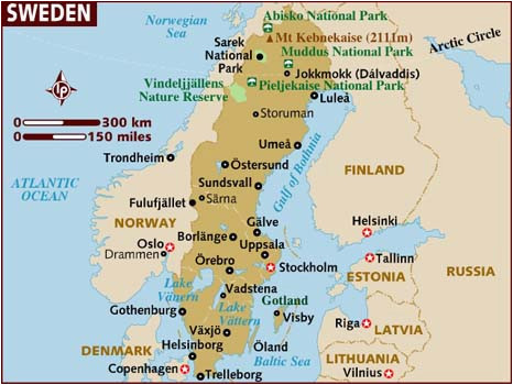 map of sweden