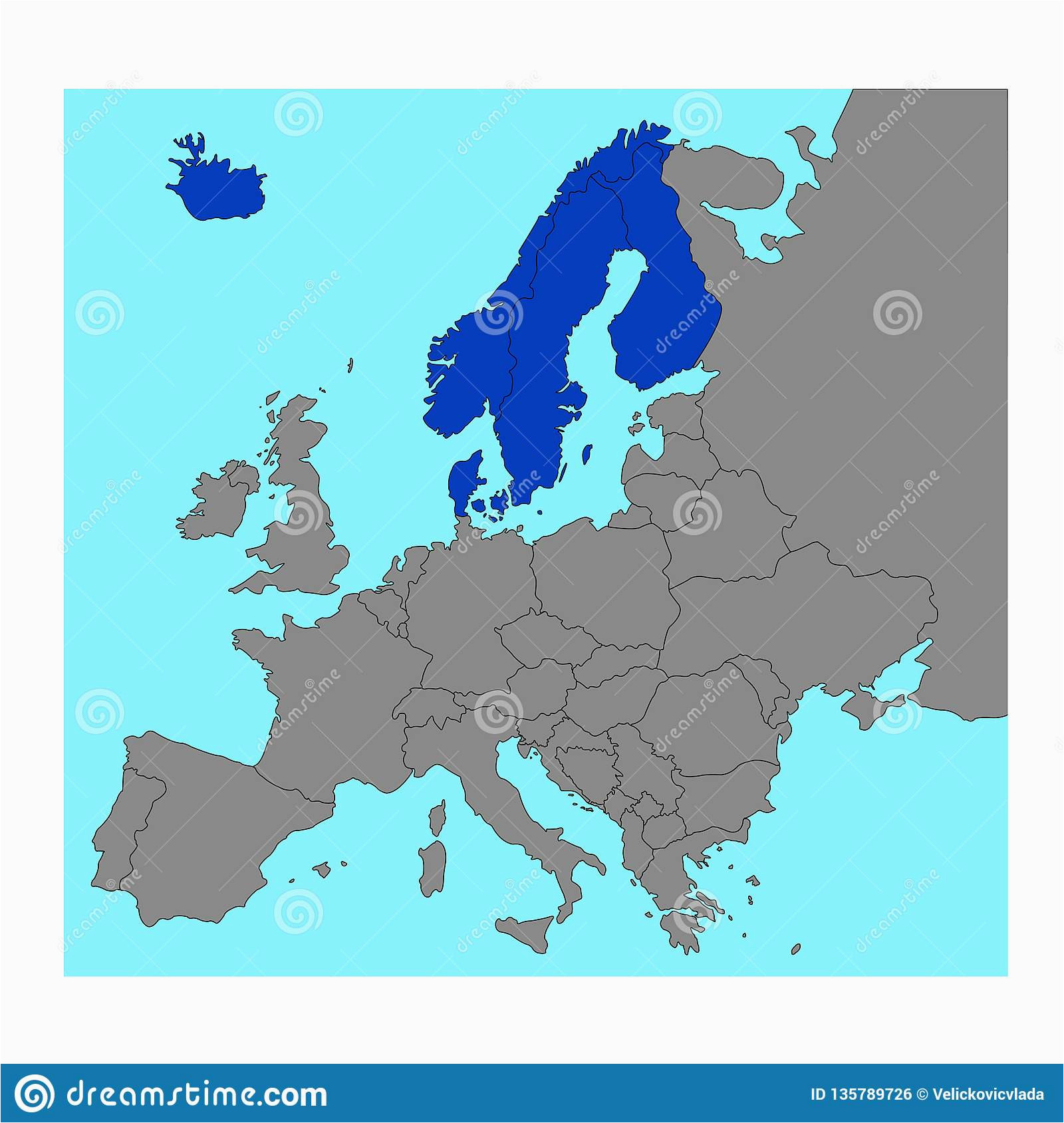 northern europe countries map region of the european