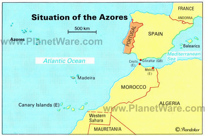 Morocco Europe Map Azores islands Map Portugal Spain Morocco Western Sahara