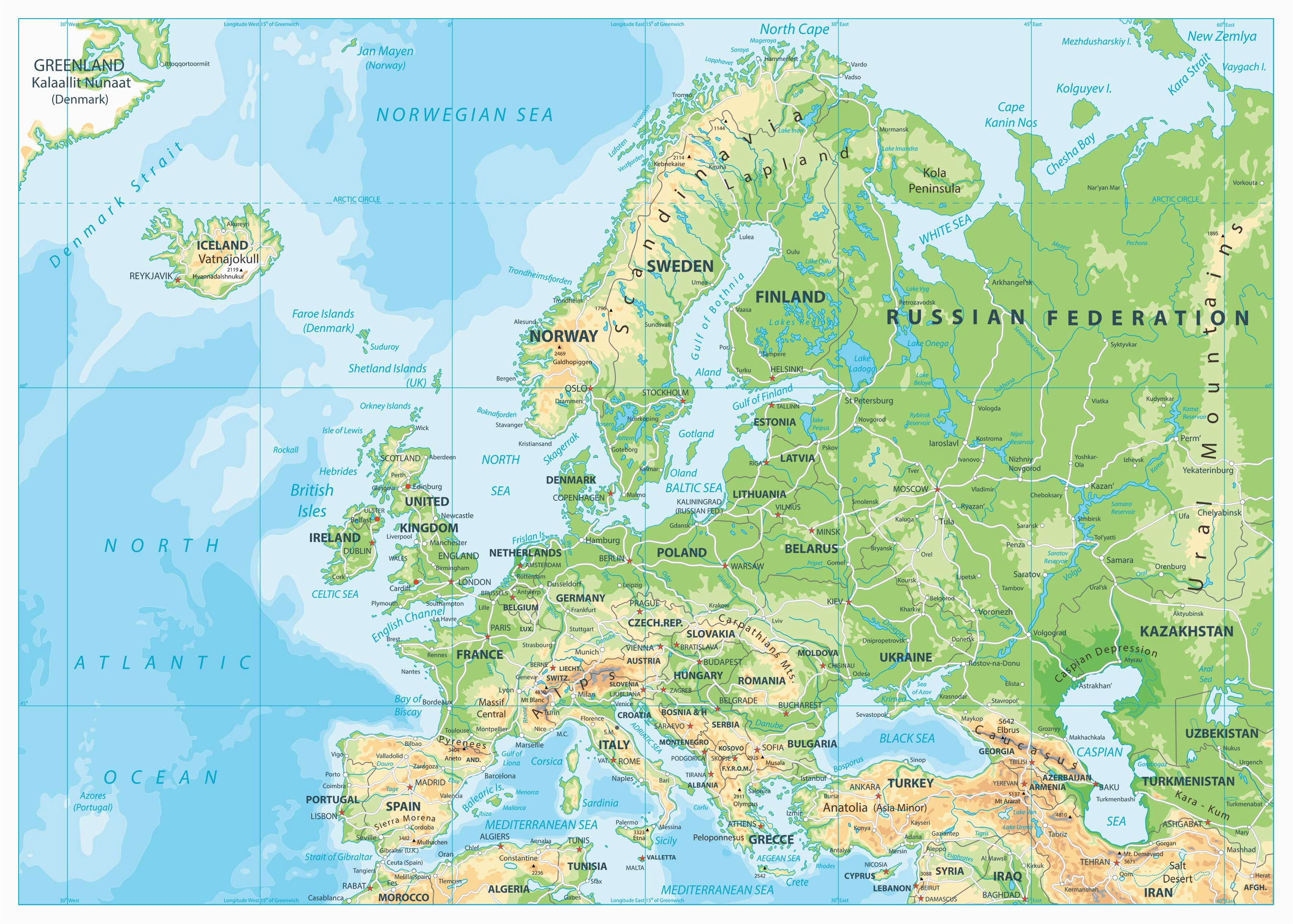bilkarta europa Europe physical map by cartarium - Europa Karta