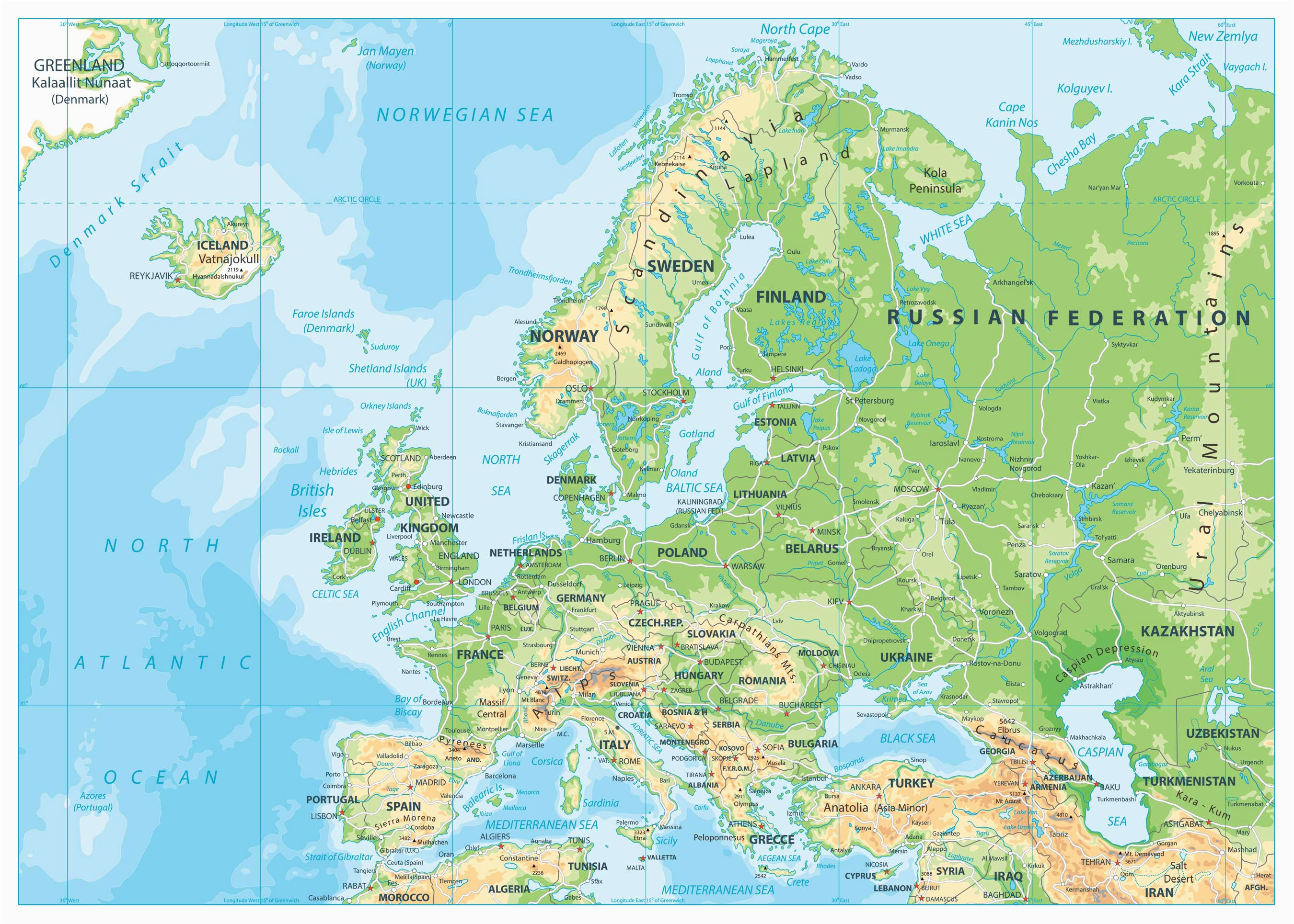 Europe Map With Mountains   Physical Map Of Europe Mountains Map Of Europe Europe Map Huge Repository Of European Of Physical Map Of Europe Mountains 