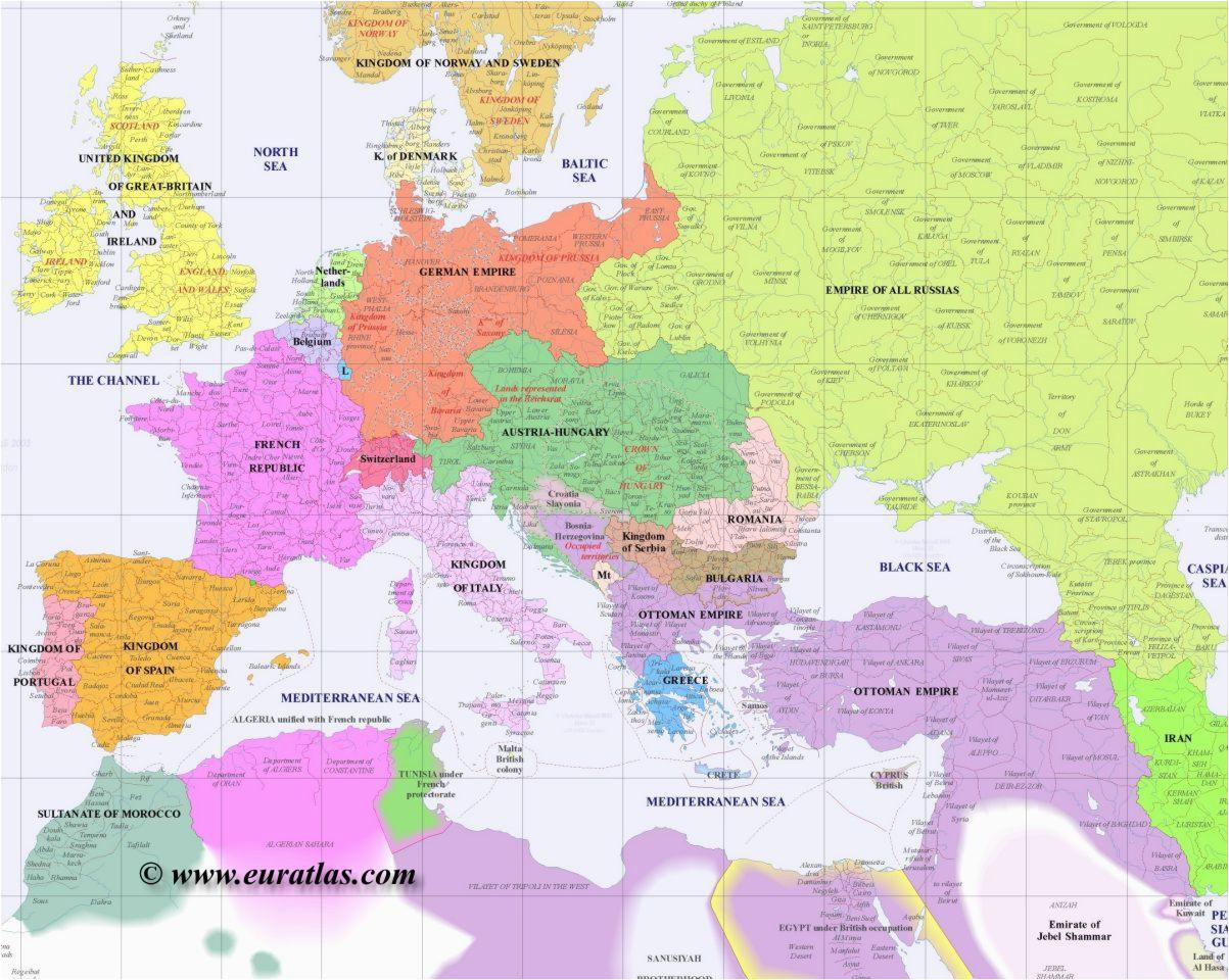 full map of europe in year 1900