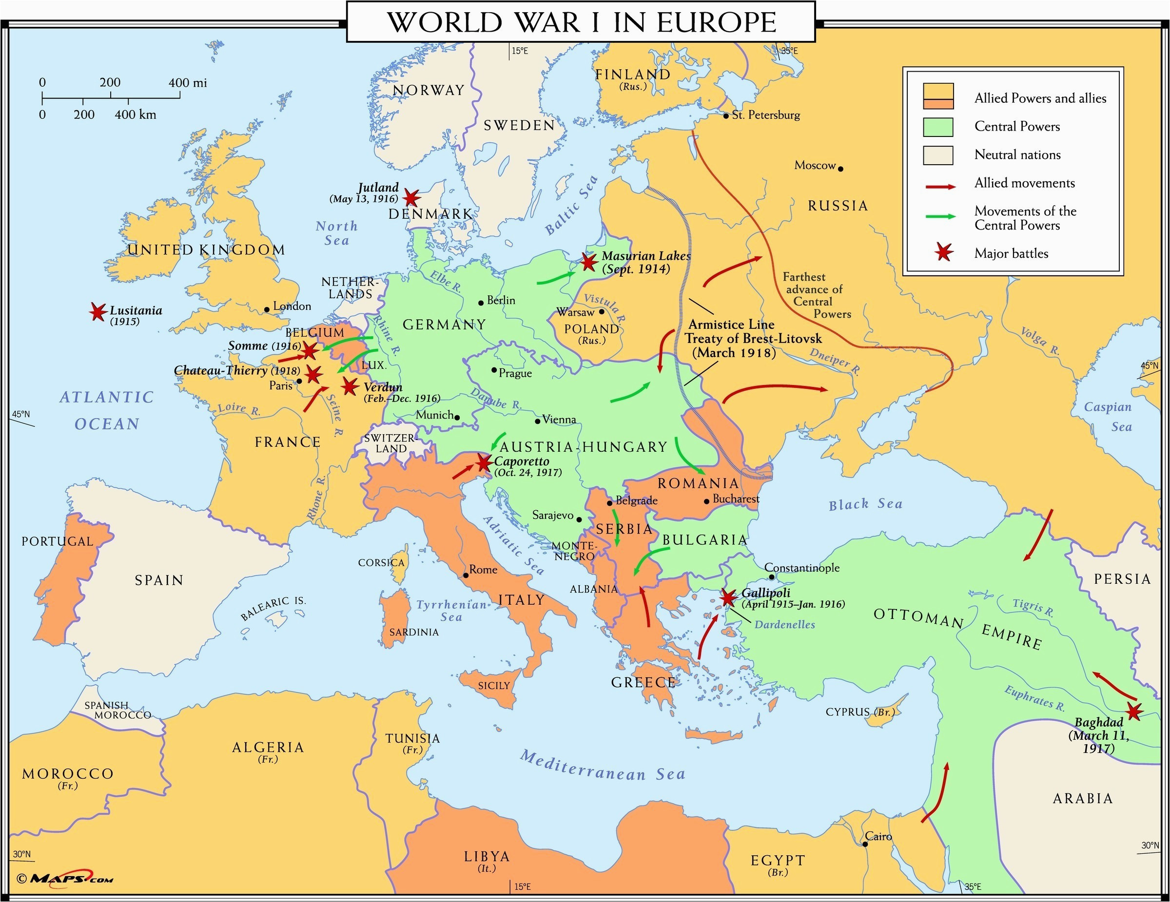 10 explicit map europe 1918 after ww1