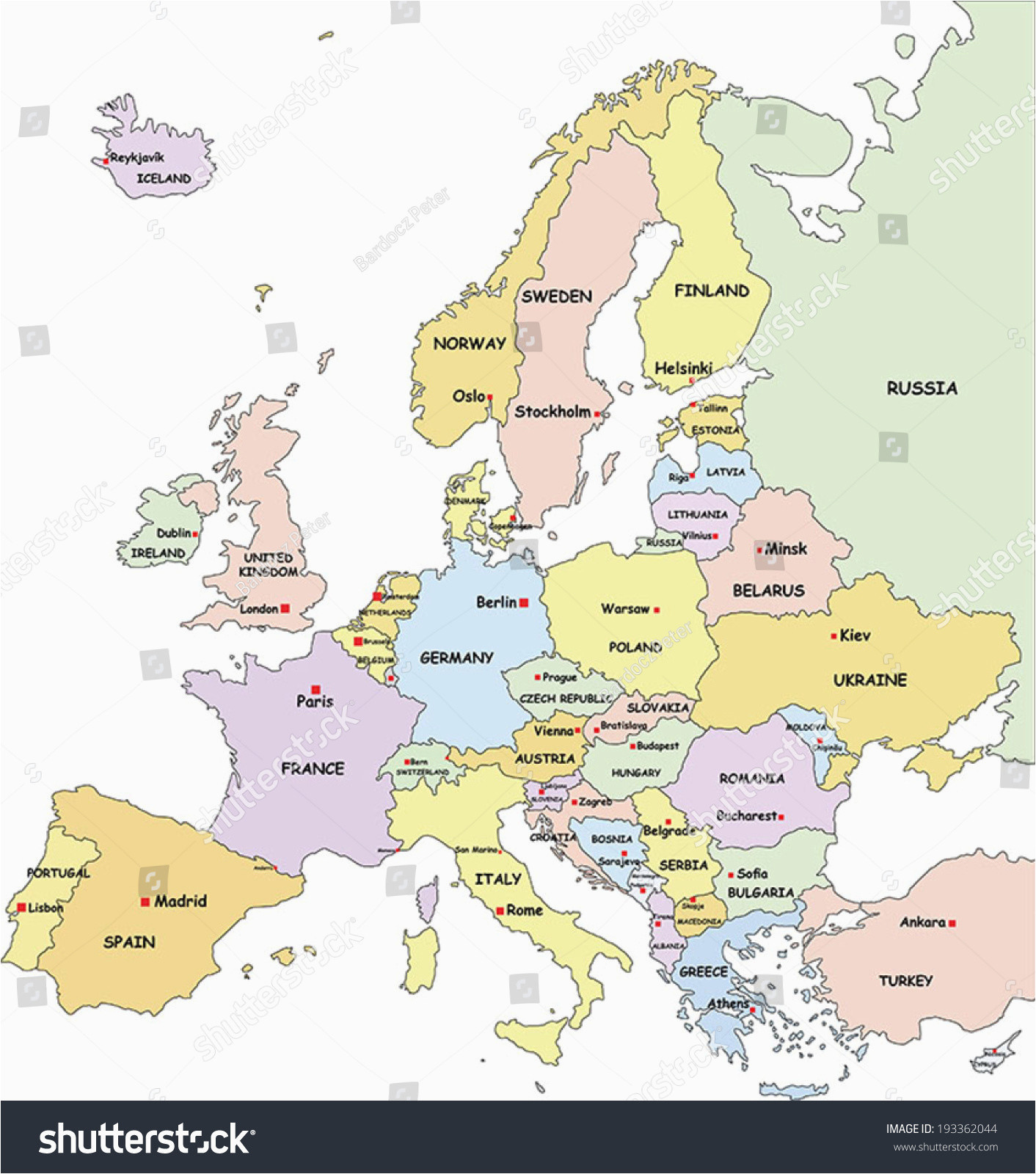 25 categorical map of eastern europe and capitals