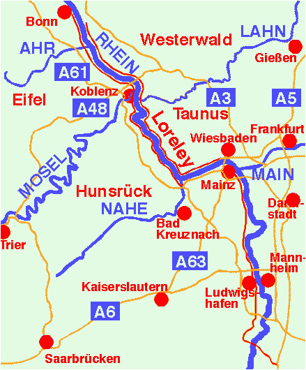 map of germany rhine river maps german valley road rhineland